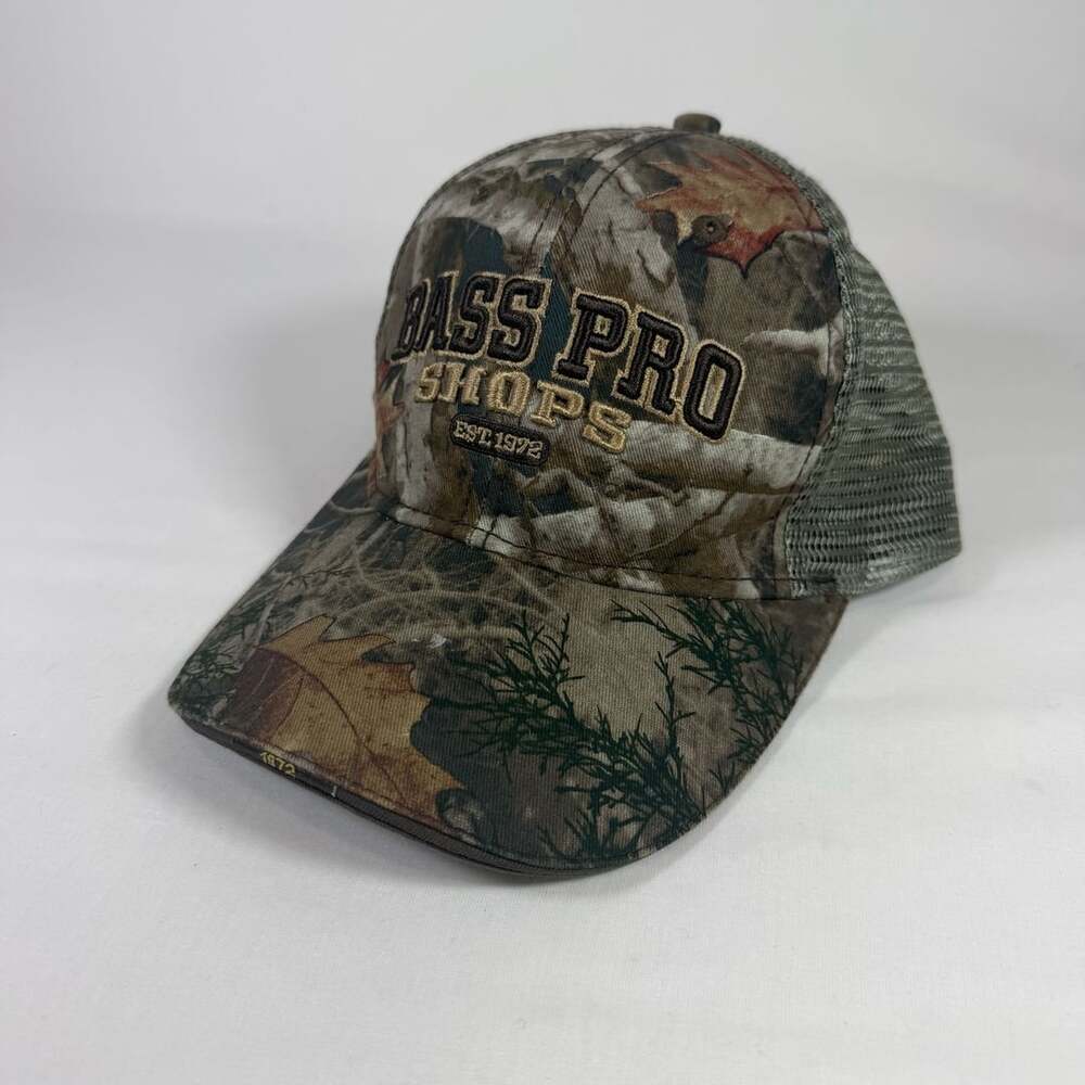 Bass Pro Shops Camo Cap Osfa Mesh Trucker Hunting Hat